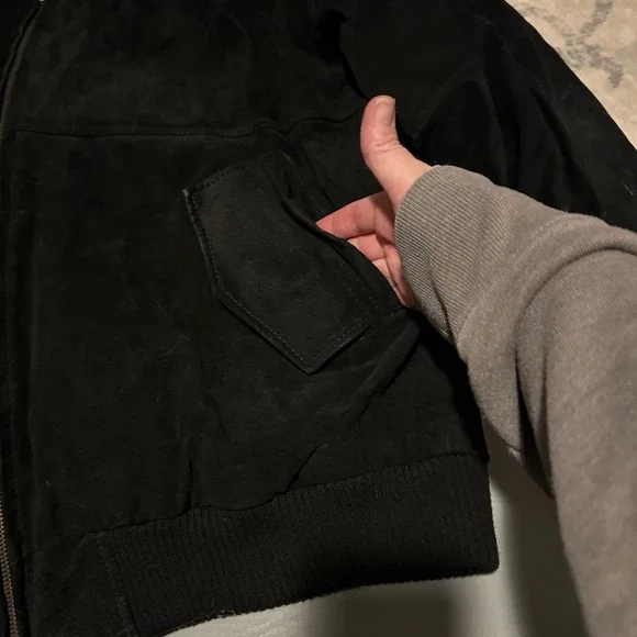 Mobetta The Original Authentic Black Suede Bomber Jacket Mens Size M